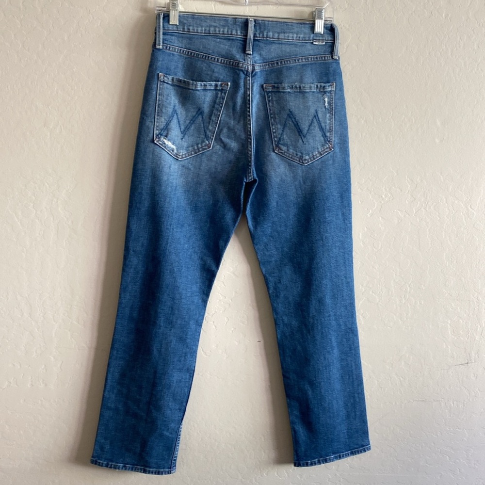 MOTHER Denim The Pixie Tomcat Crop Jeans in Not Cut & Pasted Blue 27 - Picture 10 of 14